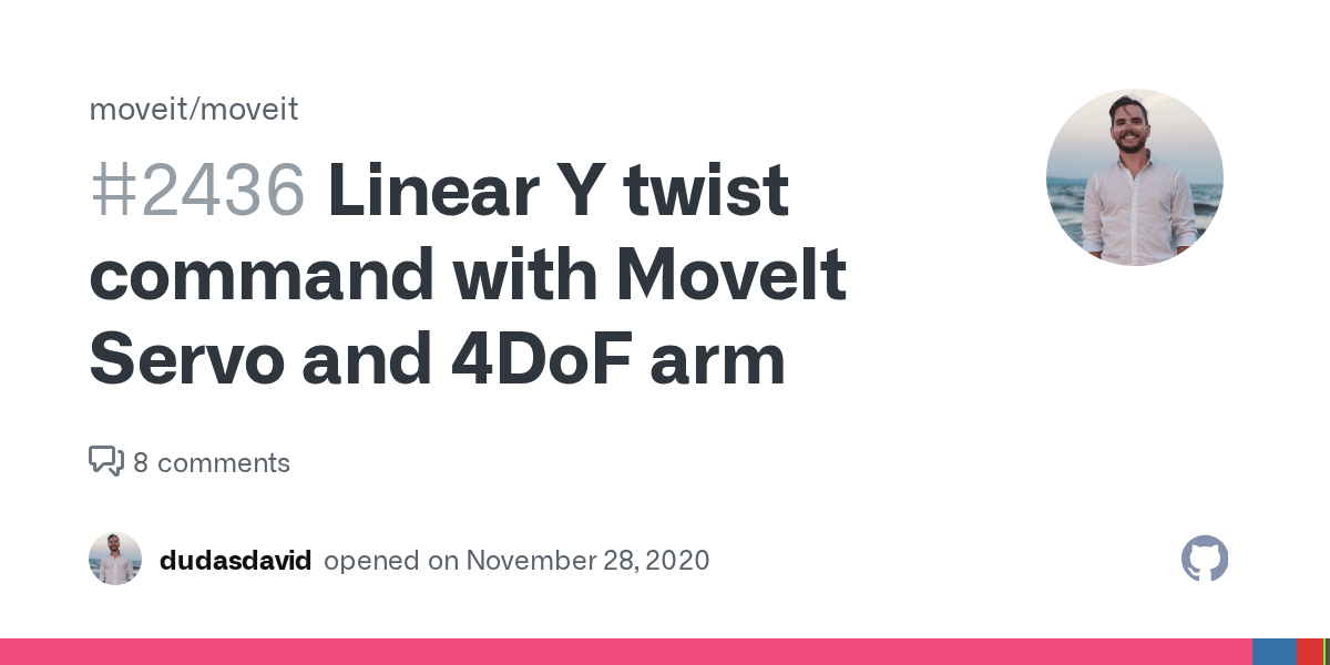 Linear Y twist command with MoveIt Servo and 4DoF arm · Issue 2436