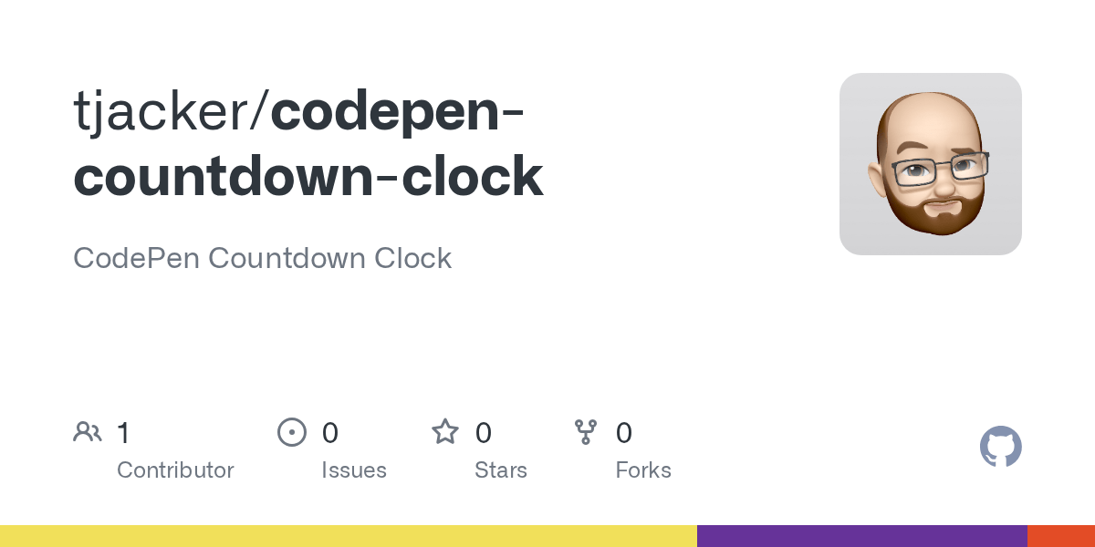 GitHub tjacker/codepencountdownclock CodePen Countdown Clock