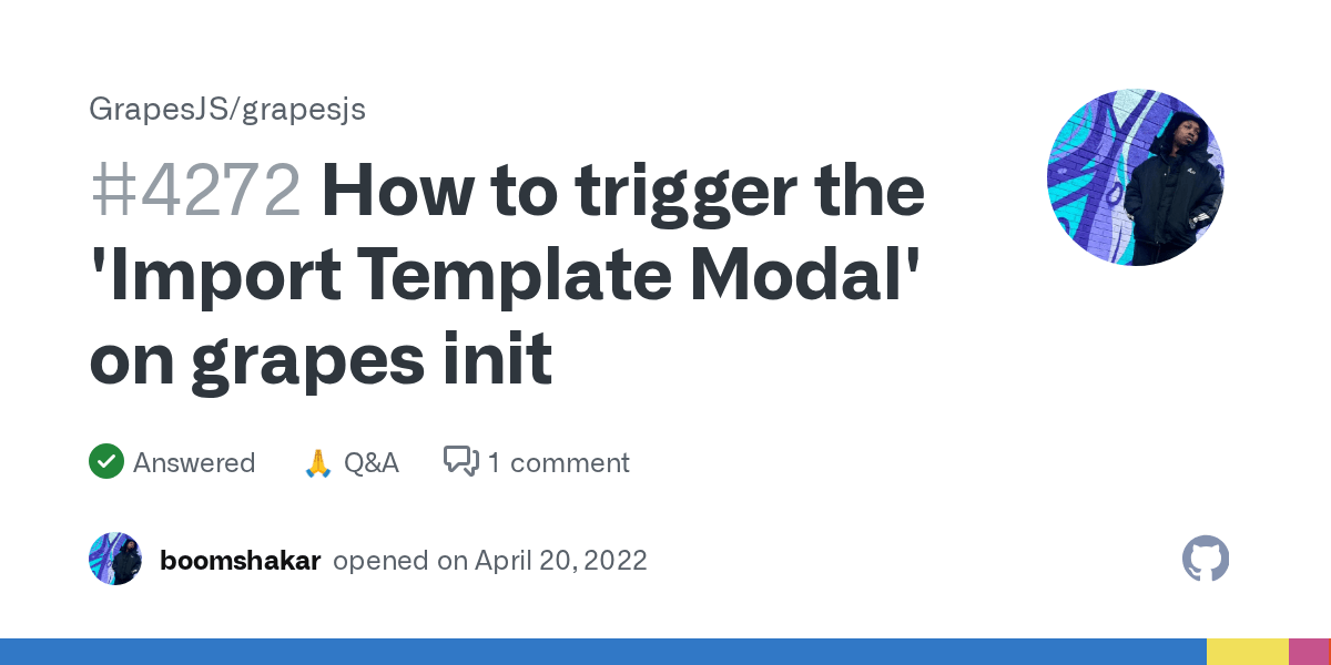 How to trigger the 'Import Template Modal' on grapes init · GrapesJS