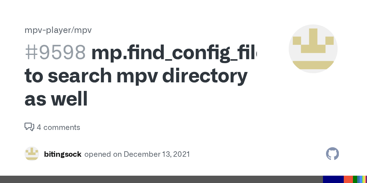 mp.find_config_file to search mpv directory as well · Issue 9598 · mpv