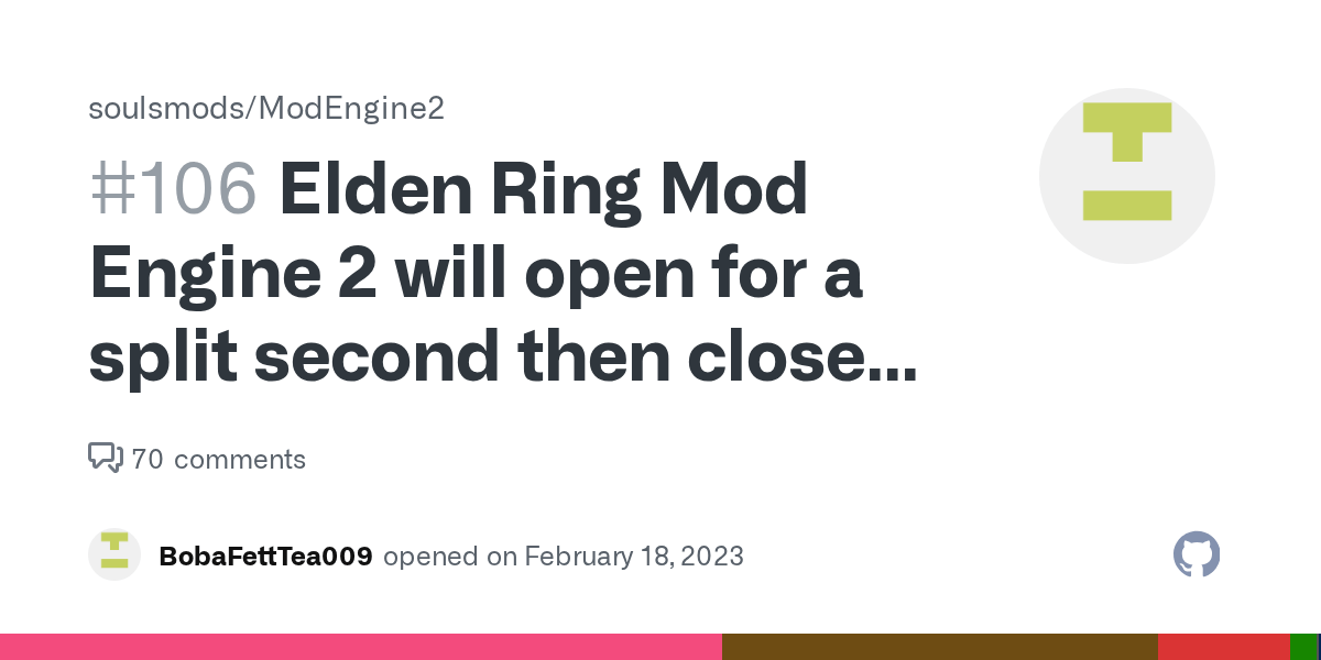 Elden Ring Mod Engine 2 will open for a split second then close right