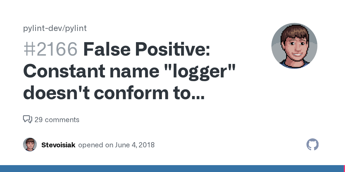 False Positive Constant name "logger" doesn't conform to UPPER_CASE naming style · Issue 2166