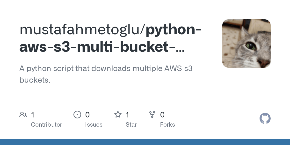 GitHub mustafahmetoglu/pythonawss3multibucketdownloader A