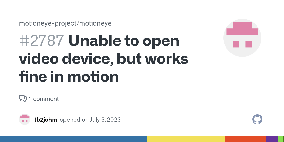 Unable to open video device, but works fine in motion · Issue 2787