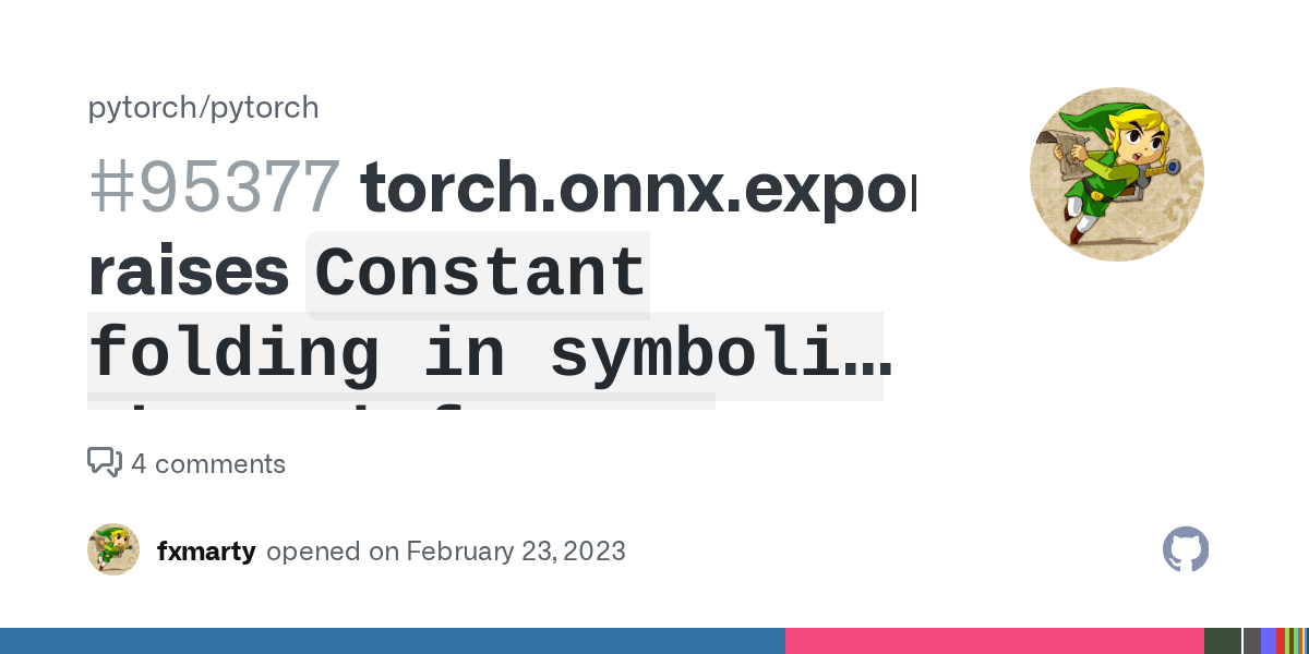 torch.onnx.export raises `Constant folding in symbolic shape inference