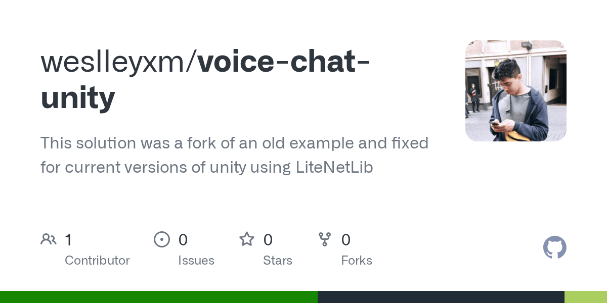 GitHub weslleyxm/voicechatunity This solution was a fork of an old