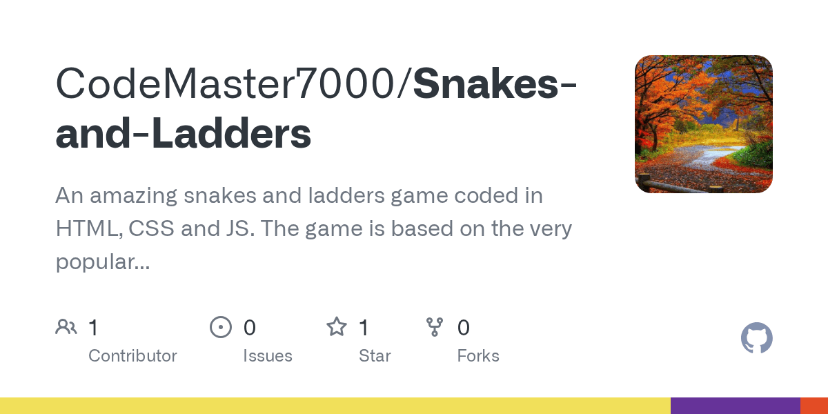 GitHub CodeMaster7000/SnakesandLadders An amazing snakes and