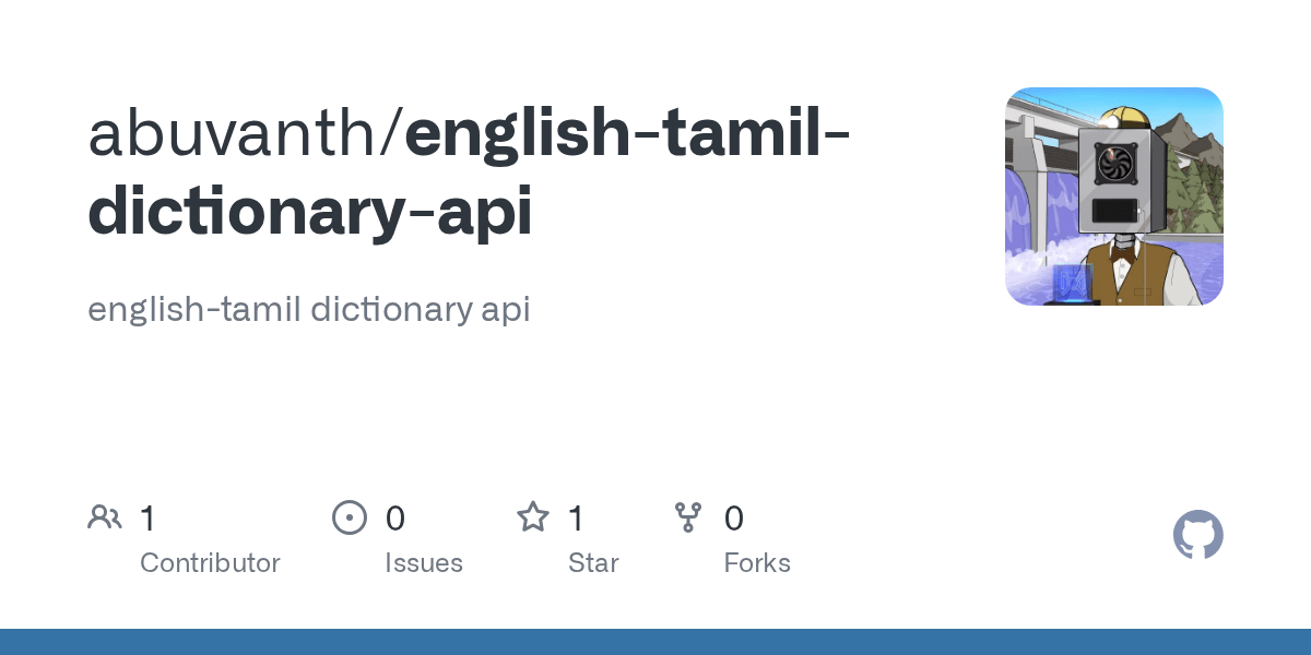 GitHub abuvanth/englishtamildictionaryapi englishtamil dictionary api
