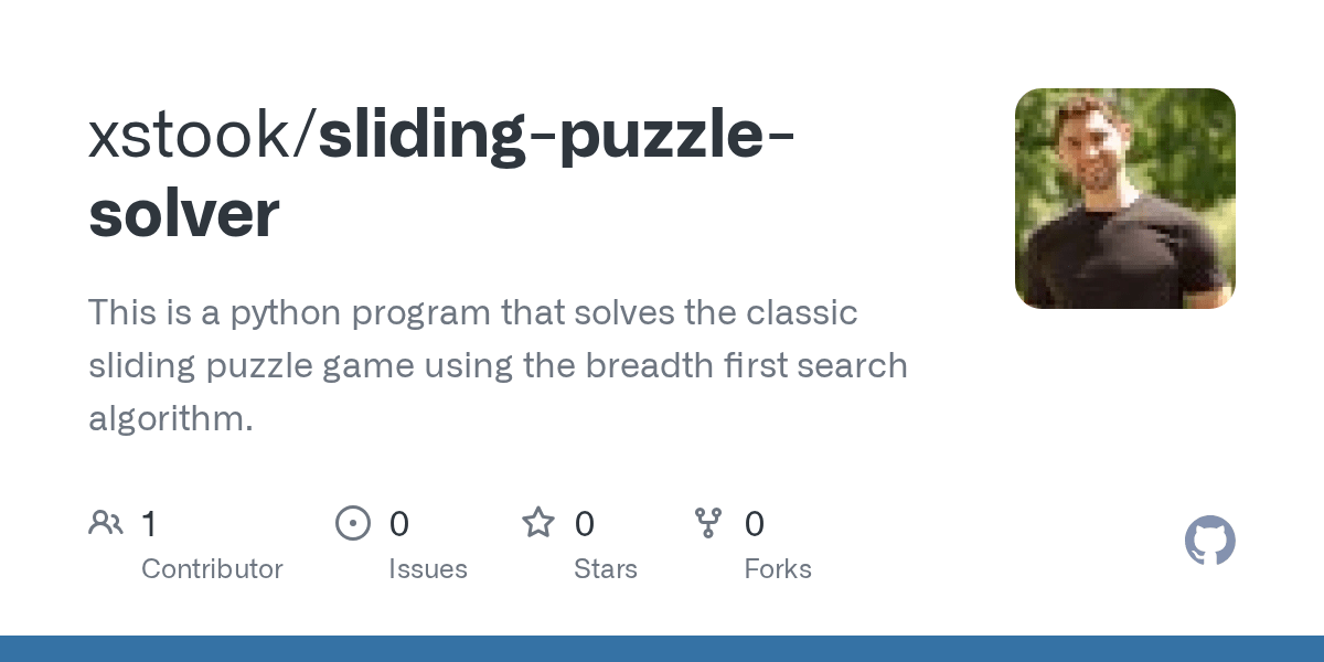 GitHub xstook/slidingpuzzlesolver This is a python program that