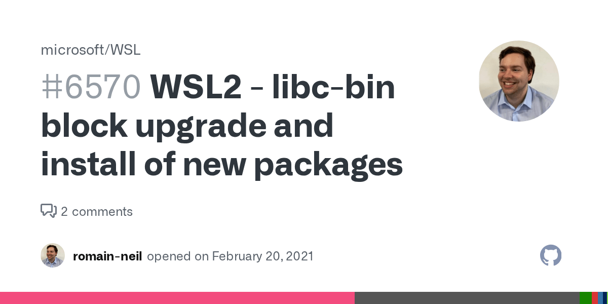 WSL2 libcbin block upgrade and install of new packages · Issue 6570