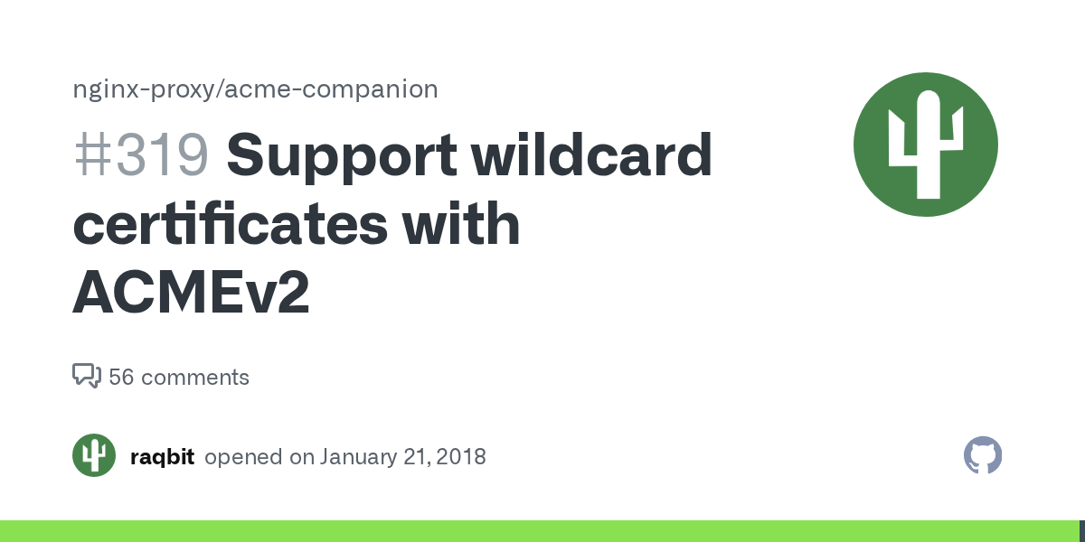 Support wildcard certificates with ACMEv2 · Issue 319 · nginxproxy