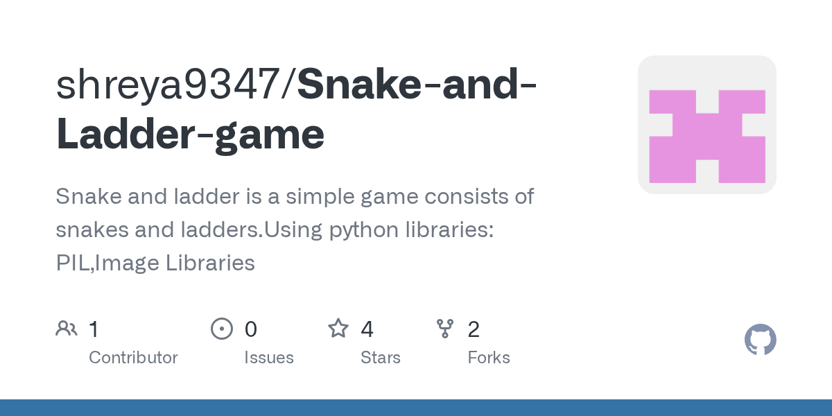 GitHub shreya9347/SnakeandLaddergame Snake and ladder is a simple