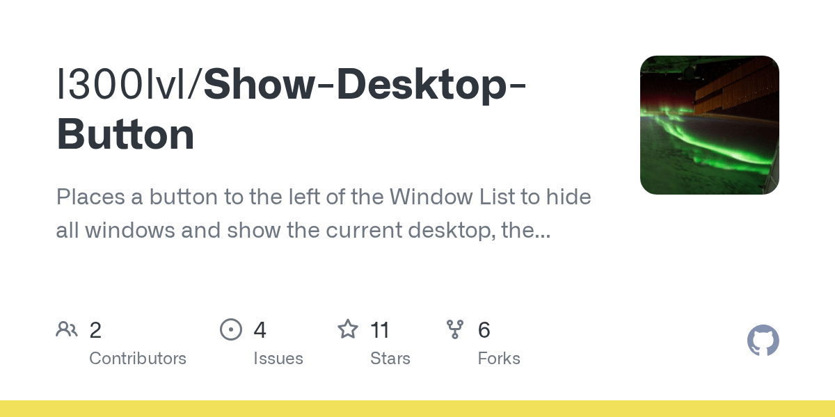 GitHub l300lvl/ShowDesktopButton Places a button to the left of