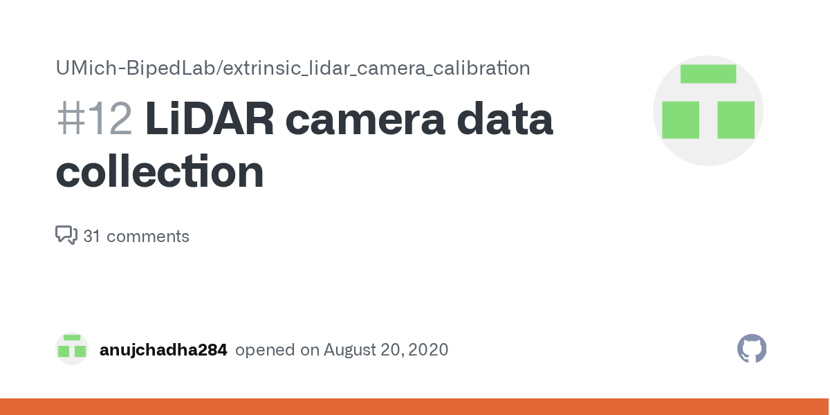 LiDAR camera data collection · Issue 12 · UMichBipedLab/extrinsic