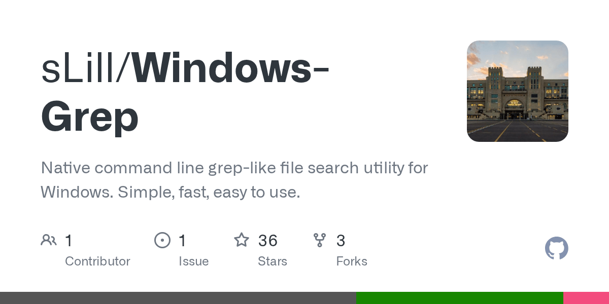 GitHub sLill/WindowsGrep Command line greplike file search utility