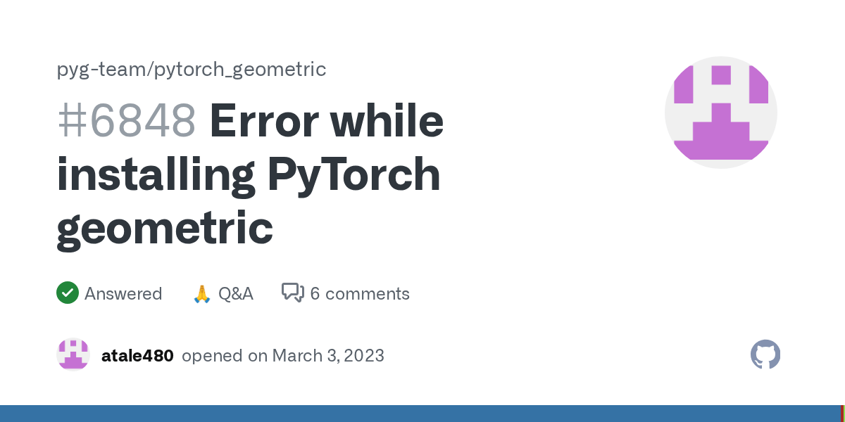 Error while installing PyTorch geometric · pygteam pytorch_geometric
