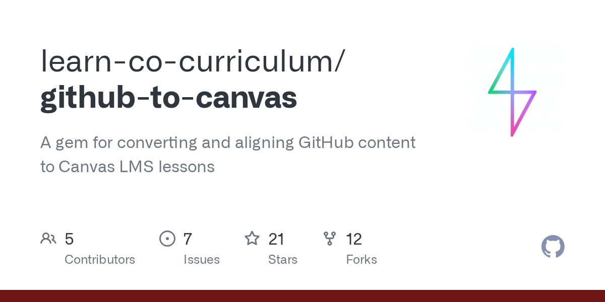 GitHub learncocurriculum/githubtocanvas A gem for converting and