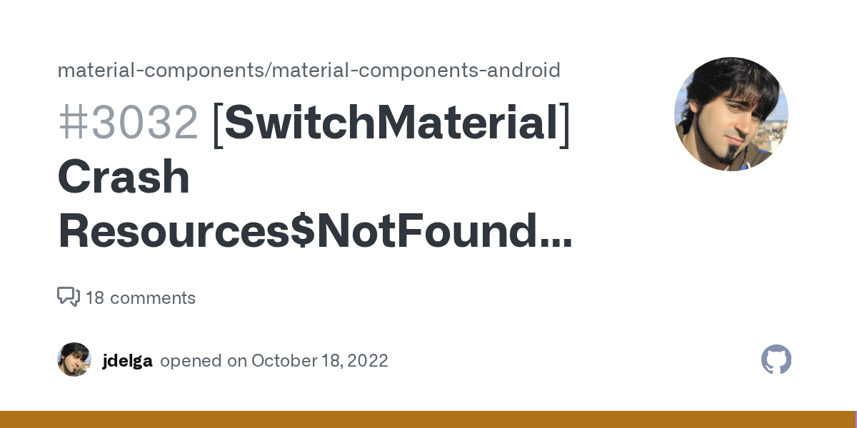[SwitchMaterial] Crash ResourcesNotFoundException in Nexus 5X with