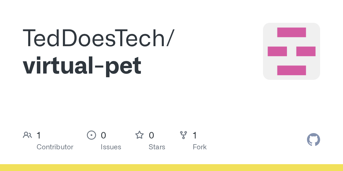 GitHub TedDoesTech/virtualpet