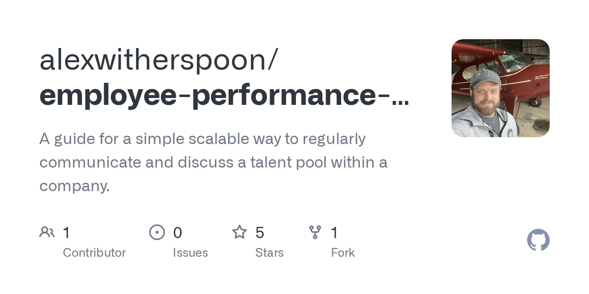 GitHub alexwitherspoon/employeeperformancecalibrationprocess A
