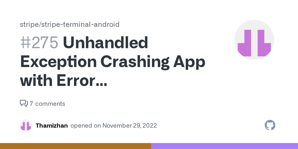 Unhandled Exception Crashing App with Error "TerminalException failed