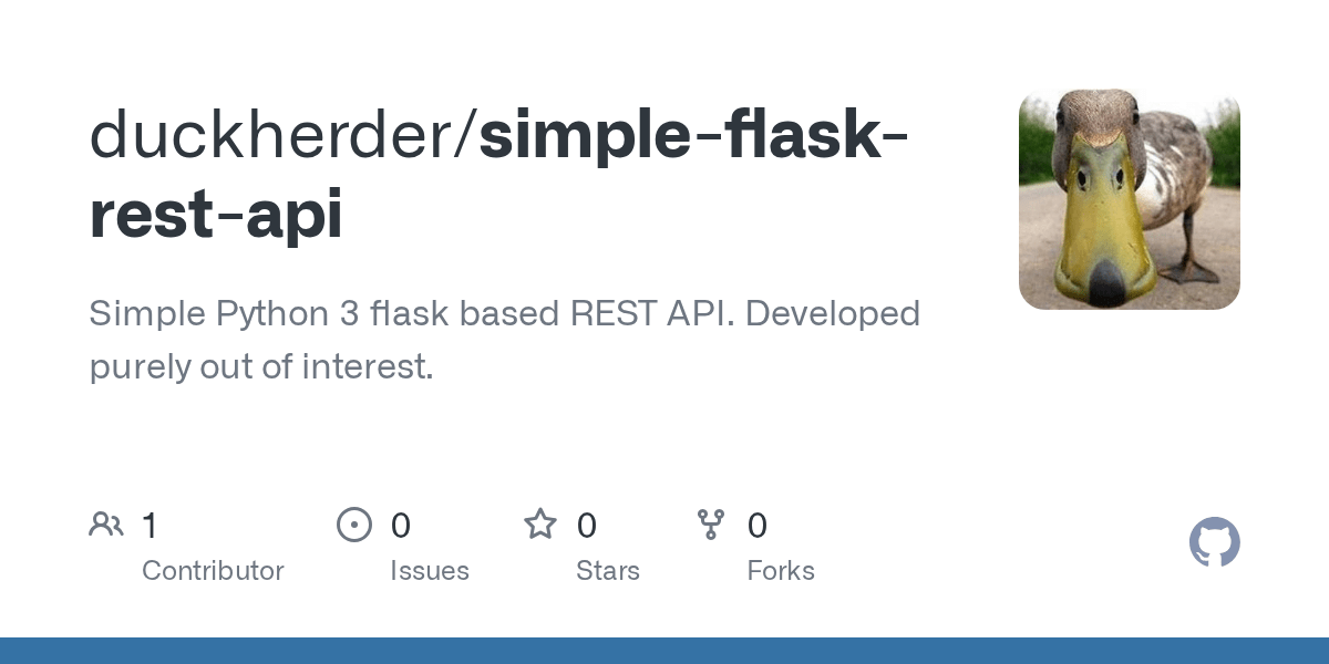 GitHub duckherder/simpleflaskrestapi Simple Python 3 flask based
