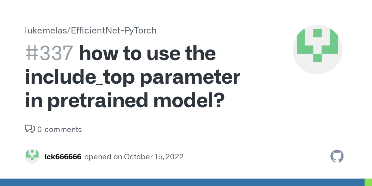 how to use the include_top parameter in pretrained model? · Issue 337