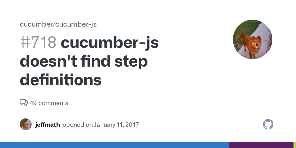 cucumberjs doesn't find step definitions · Issue 718 · cucumber