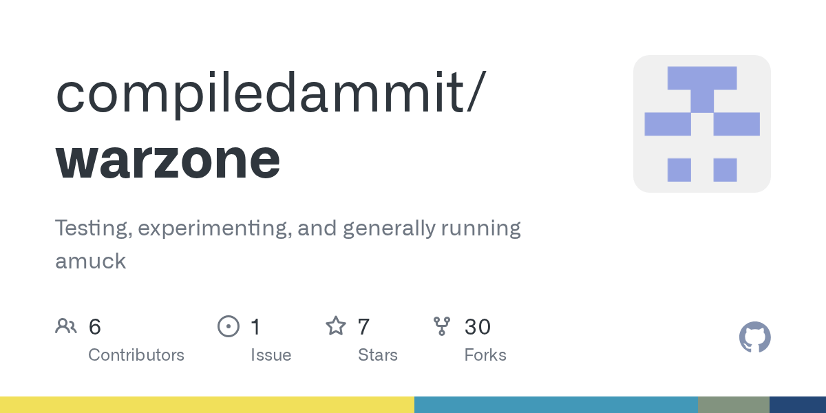 GitHub compiledammit/warzone Testing, experimenting, and generally running amuck