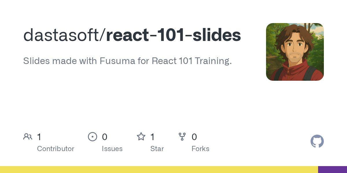 GitHub dastasoft/react101slides Slides made with Fusuma for React 101 Training.