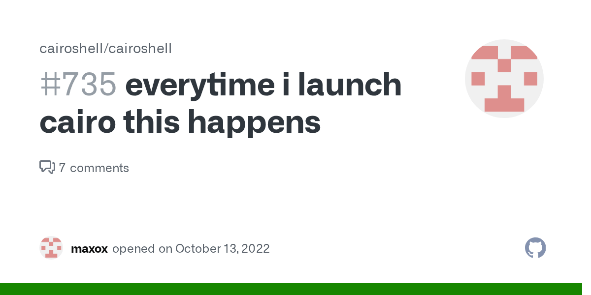 everytime i launch cairo this happens · Issue 735 · cairoshell