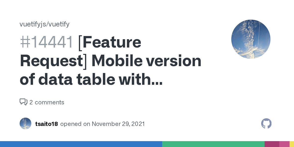 [Feature Request] Mobile version of data table with horizontal
