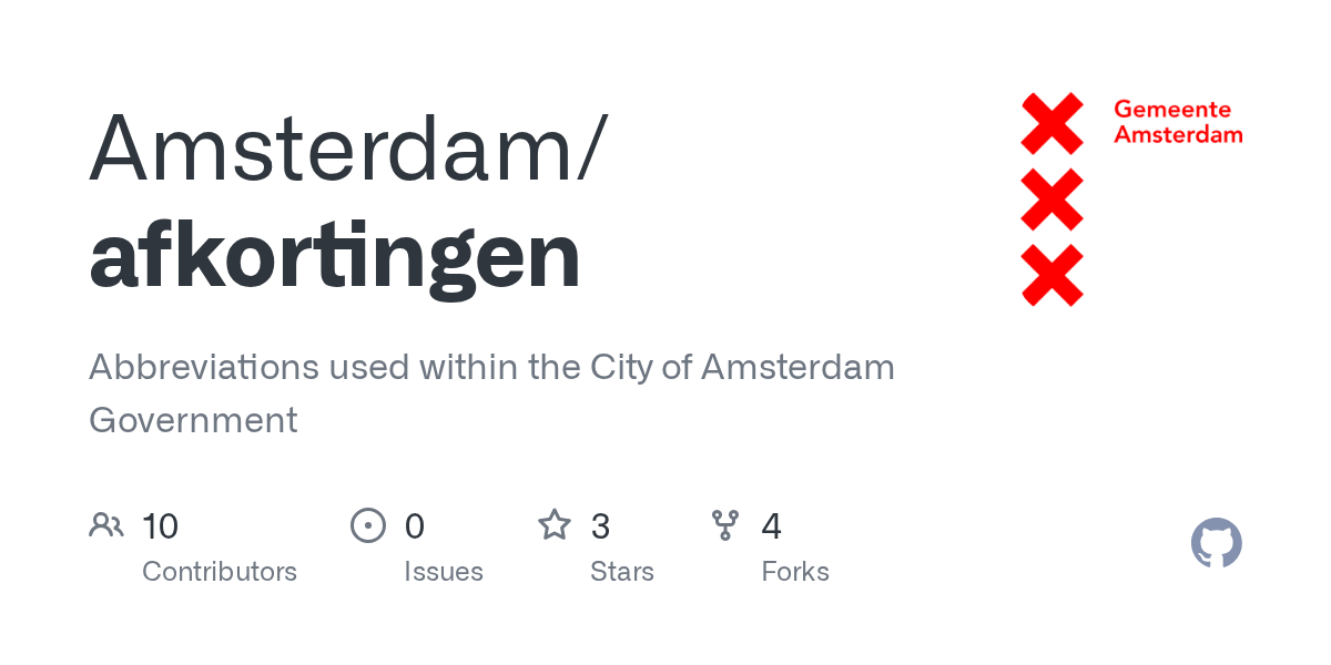 GitHub Amsterdam/afkortingen Abbreviations used within the City of