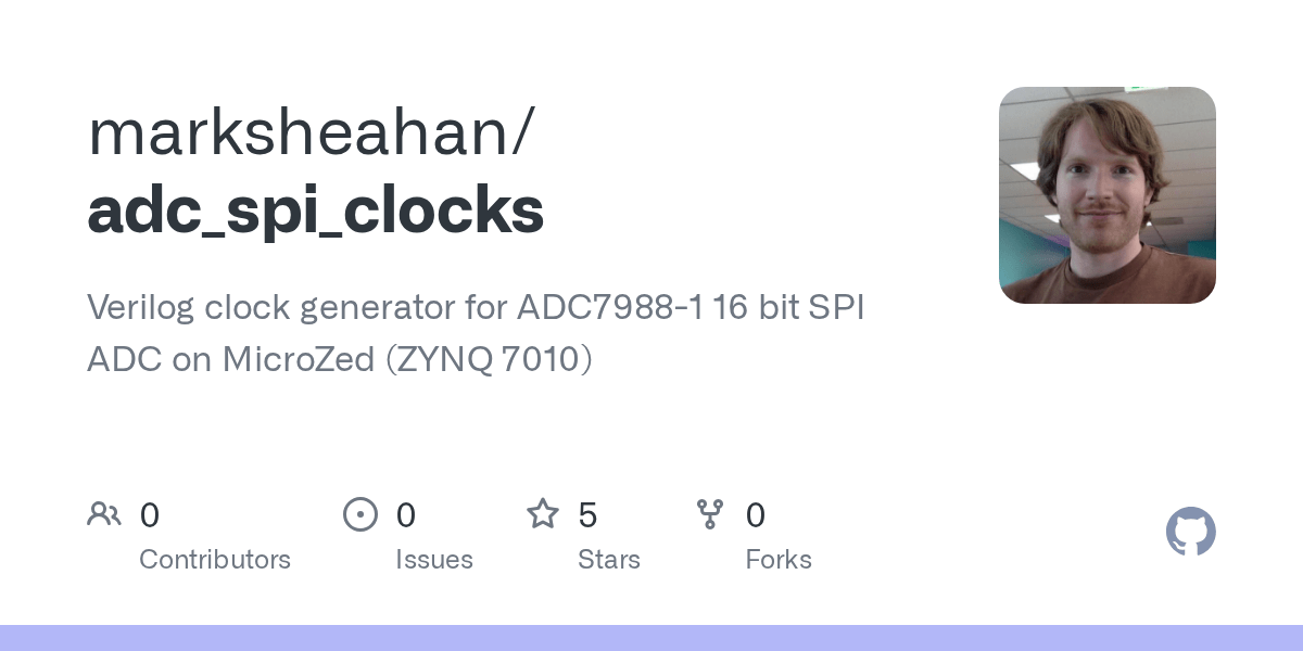 GitHub marksheahan/adc_spi_clocks Verilog clock generator for