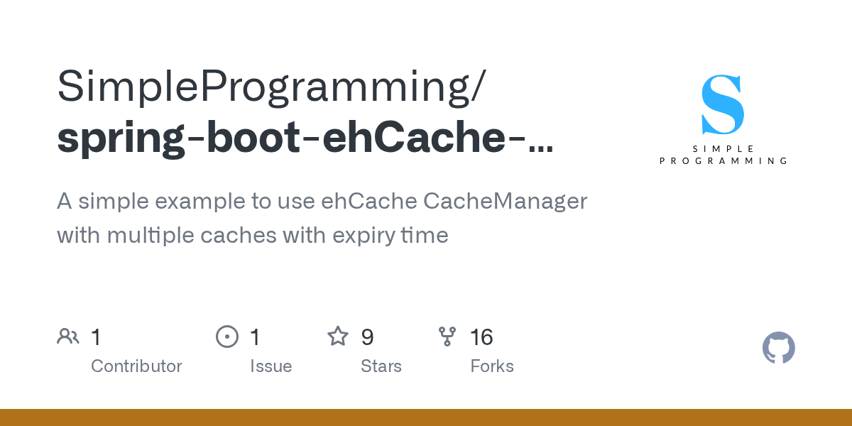 GitHub SimpleProgramming/springbootehCacheCacheManager A simple