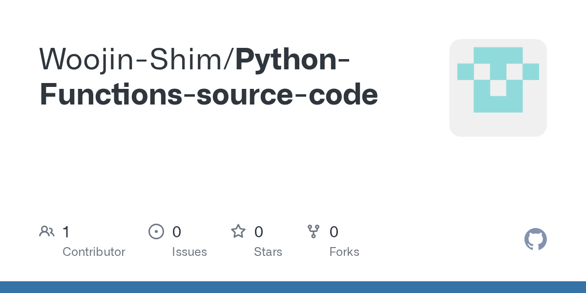 GitHub WoojinShim/PythonFunctionssourcecode