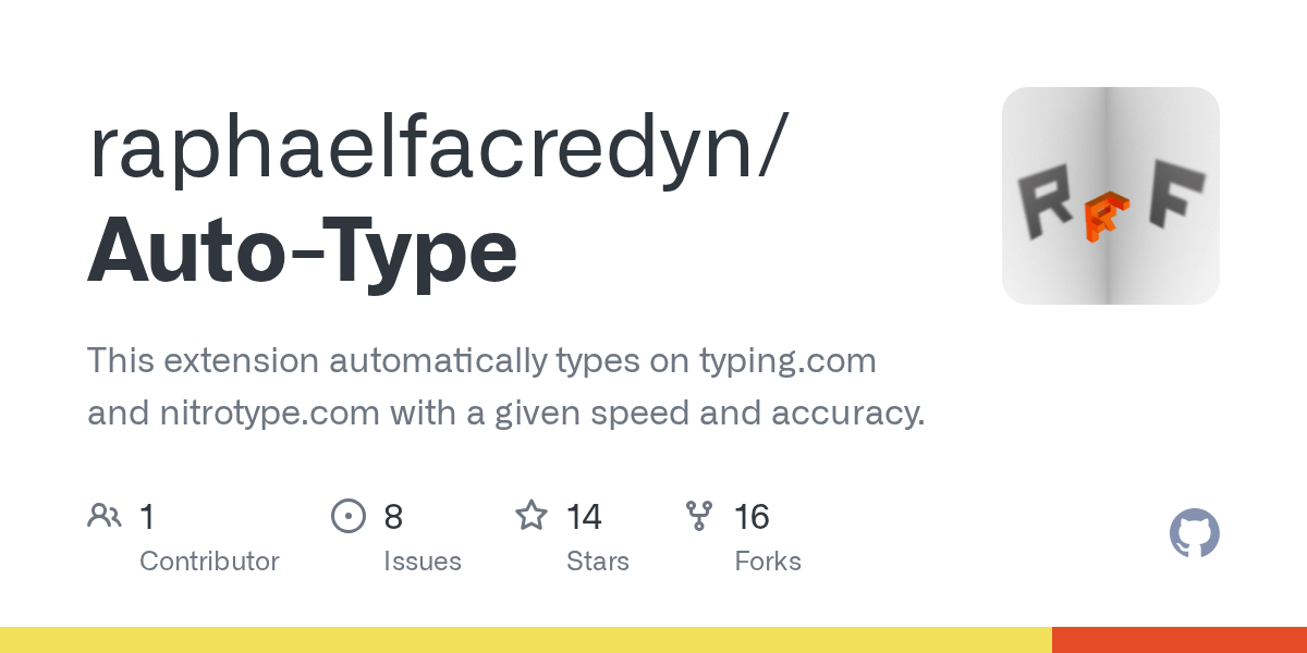 GitHub raphaelfacredyn/AutoType This extension automatically types