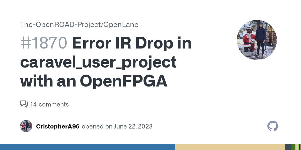 Error IR Drop in caravel_user_project with an OpenFPGA · Issue 1870