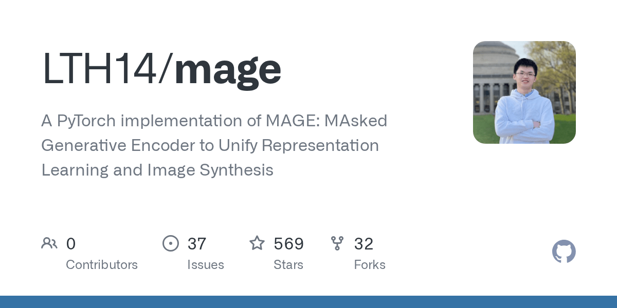 GitHub LTH14/mage A PyTorch implementation of MAGE MAsked