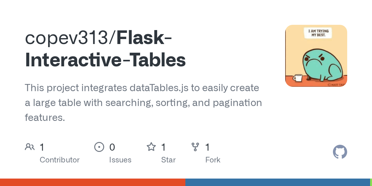 GitHub copev313/FlaskInteractiveTables This project integrates