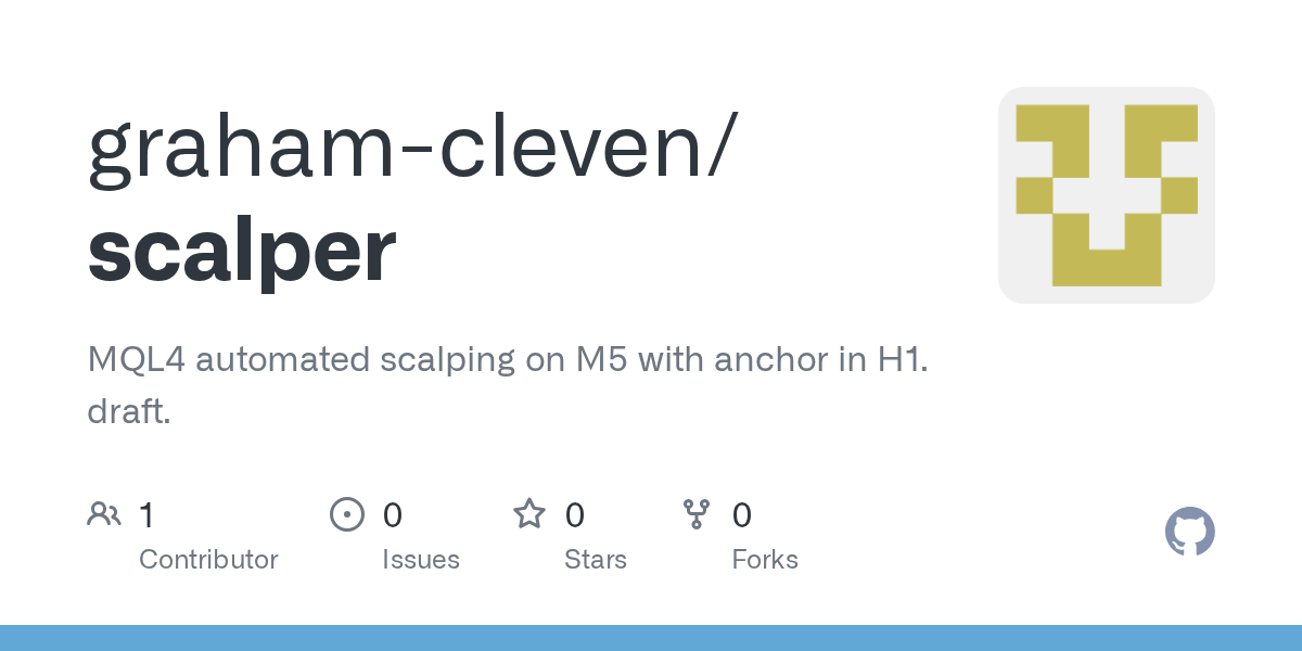 GitHub grahamcleven/scalper MQL4 automated scalping on M5 with