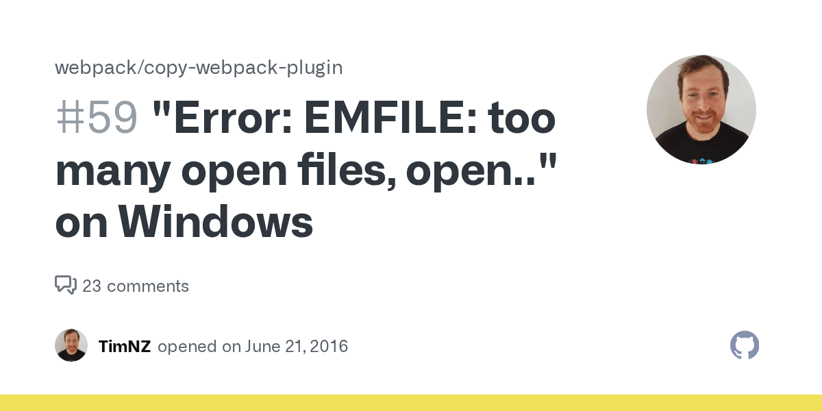 "Error EMFILE too many open files, open.." on Windows · Issue 59