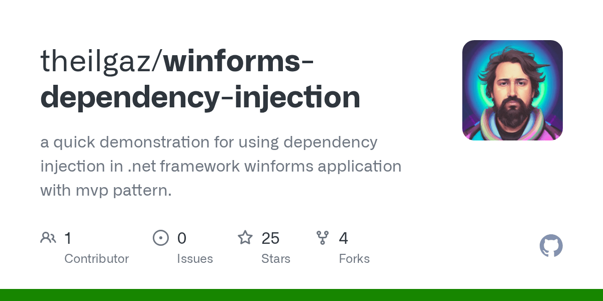 GitHub theilgaz/winformsdependencyinjection a quick demonstration