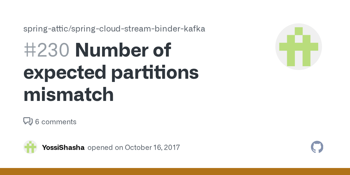 Number of expected partitions mismatch · Issue 230 · springcloud
