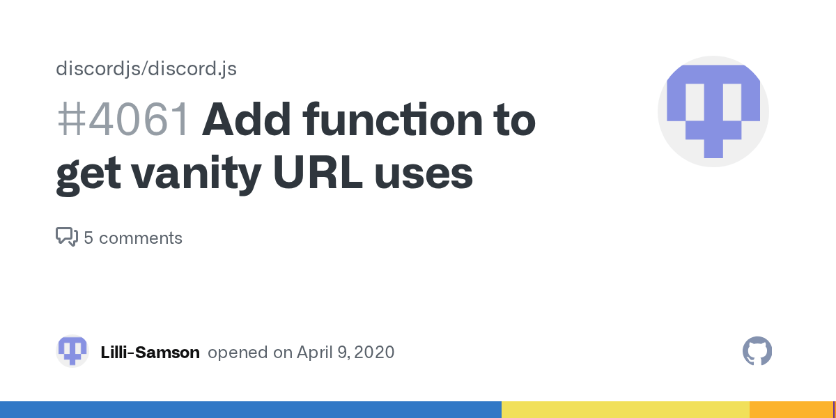 Add function to get vanity URL uses · Issue 4061 · discordjs/discord