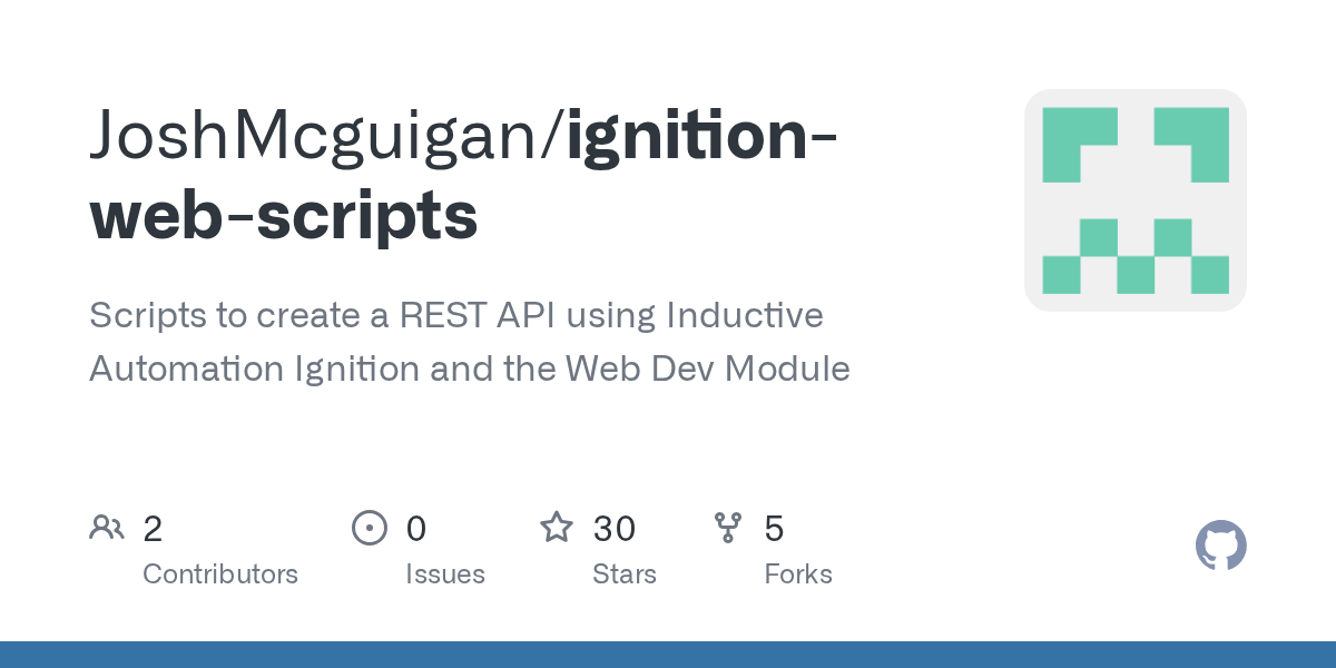 GitHub JoshMcguigan/ignitionwebscripts Scripts to create a REST