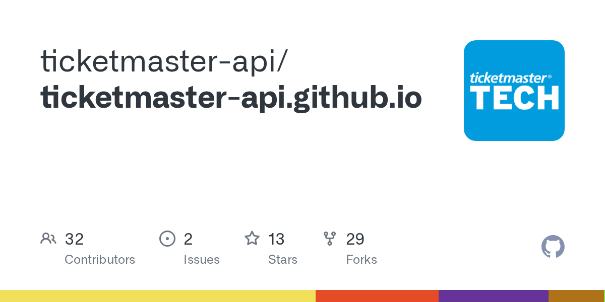 ticketmaster api 2026 GitHub ticketmasterapi/ticketmasterapi.github.io