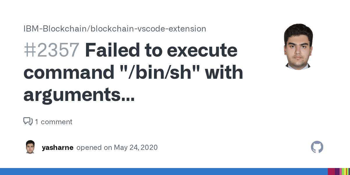 Failed to execute command "/bin/sh" with arguments "generate.sh" return