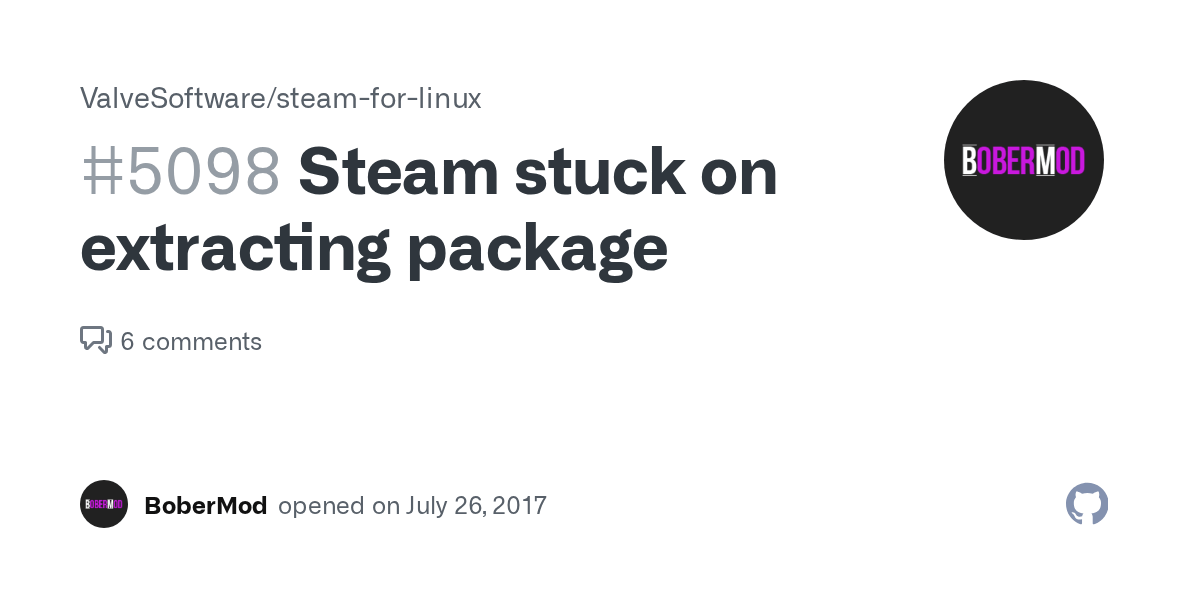Steam stuck on extracting package · Issue 5098 · ValveSoftware/steam