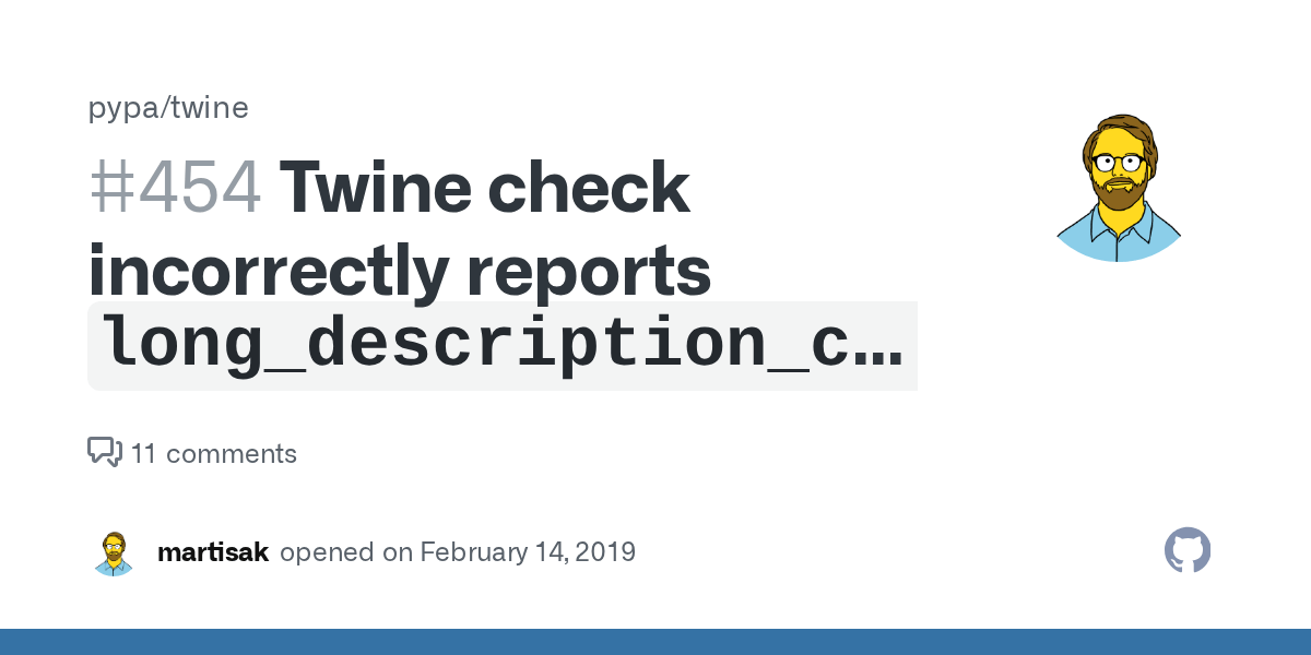 Twine check incorrectly reports `long_description_content_type` missing